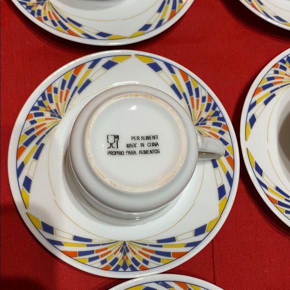 Per Alimenti porcelain coffee set of 6 cup and saucer - Picture 3 of 8